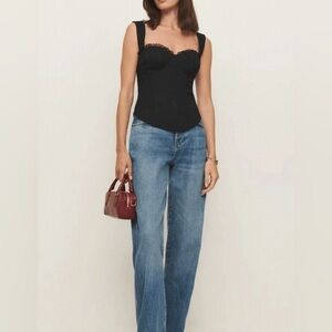 New Reformation Alisa Lace Sweetheart Top size 2